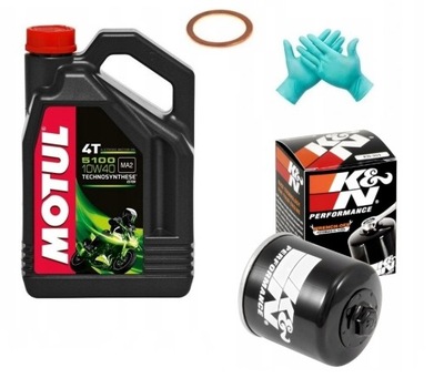 ACEITE MOTUL 5100 10W40 4L + FILTRO KN-204 KN-303 138  