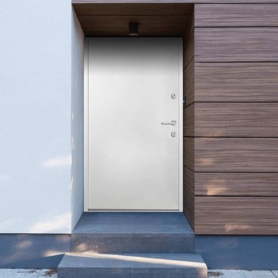Drzwi wejściowe, białe, 90x200 cm, aluminium Lumar