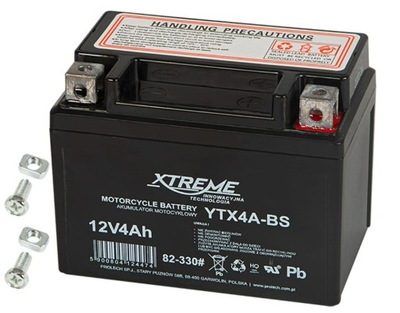 АККУМУЛЯТОР AGM МОТОЦИКЛЕТНЫЙ 12V 4AH XTREME