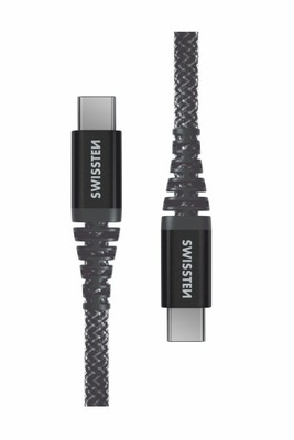 Swissten Kabel USB Sourcing USB-A - USB-C 1.5 m Antracyt