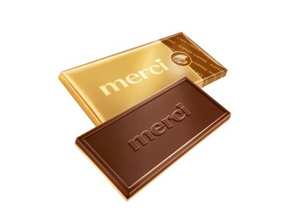 Biznesowe czekoladki reklamowe MERCI z LOGO Personalizowany upominek