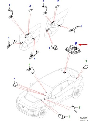 Jaguar i-pace x590 rear courtesy лампа t4k20700pvj original фото №1