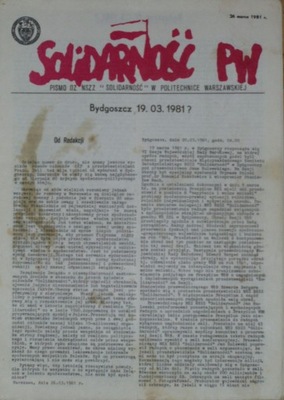 SOLIDARNOŚĆ PW nr ?, Warszawa 26.03.1981