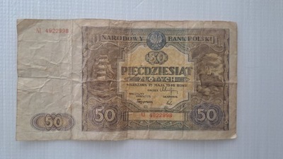 Banknot PRL, 50 Złotych 1946