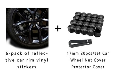 19/17mm 20pcs/set Car Wheel Nut Caps Protection Covers Caps Anti-Rus~14274