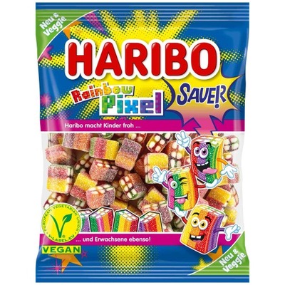 Haribo Rainbow Pixel sauer veggie żelki kwaśne 160g