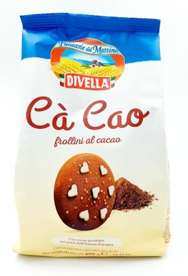 Włoskie Ciastka kruche Kakaowe CaCao Divella 400 g