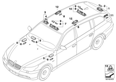 ВНУТРІШНЯ ПЛАФОН DO CZYTANIA ЗАДНЯ BMW E60 63316962034