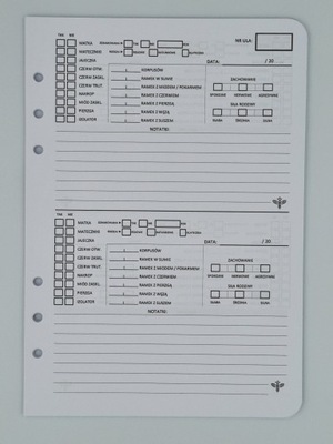 Notes notatnik organizer pszczelarski WKŁADY - karty ulowe - 6 RINGÓW - A5