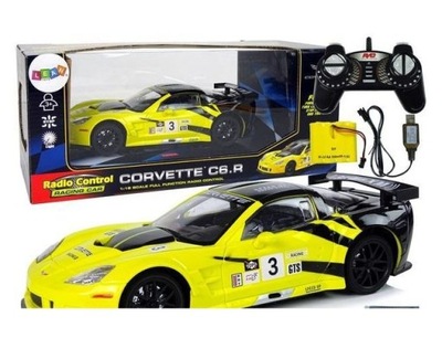 AUTO SPORTOWE R/C 1:18 CORVETTE C6.R ŻÓŁTY