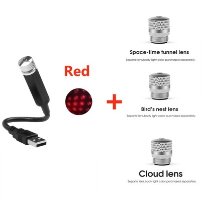 Czerwone światło Lampki nocne LED USB Dach samocho