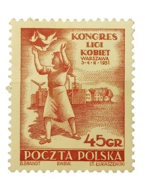 POLSKA Fi 546 ** 1951 Kongres Ligi Kobiet