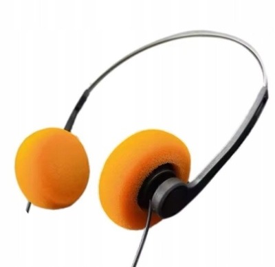 NOWE – SŁUCHAWKI RETRO - VINTAGE STEREO (POMARAŃCZOWE)