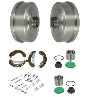 Гальмівні барабани гальмівні колодки пружини підшипник opel corsa c +abs фото №1