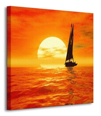 Żeglowanie o zachodzie słońca Obraz płótno 40x40cm