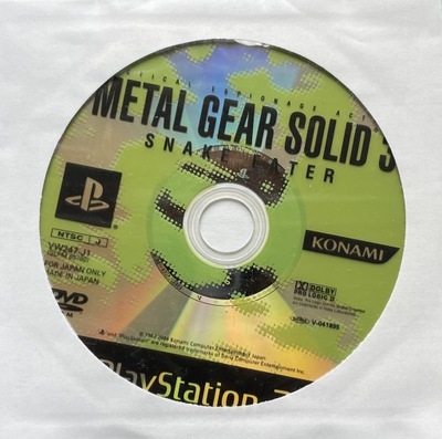 Metal Gear Solid 3 Snake Eater NTSC-J *Sama płyta*