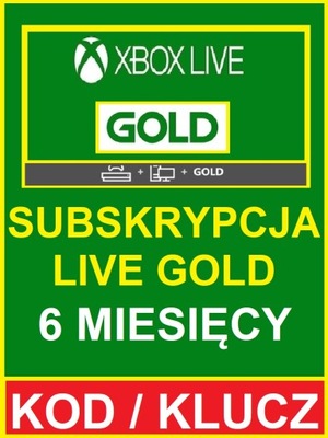 Xbox Live Gold 6 miesięcy pół roku JEDEN KOD