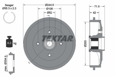 TEXTAR 94041200 BŪGNINIAI STABDŽIAI STABDŽIŲ 