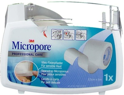 3M Micropore 2,5cm x 5m z dyspenserem