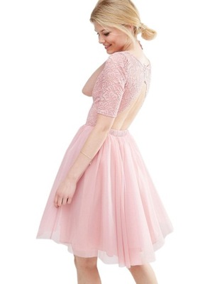 John Zack Różowa sukienka mini bez pleców L