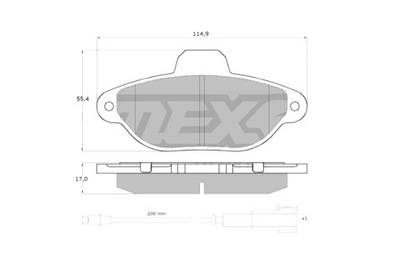 TOMEX BRAKES TRINKELĖS STABDŽIŲ FIAT 500 1.2 07- PRIEK. 