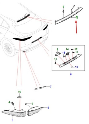 Jaguar i-pace x590 rear third brake стоп light t4k3986 original фото №1