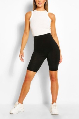 BOOHOO CZARNE LEGGINSY KOLARKI Z WISKOZY 38 M VAG