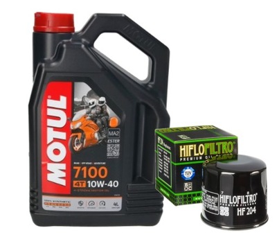 HF204 ACEITE SILNIKOWY PARA MOTOCICLETA MOTUL 7100 4L FILTRO YAMAHA XSR900 16-20  