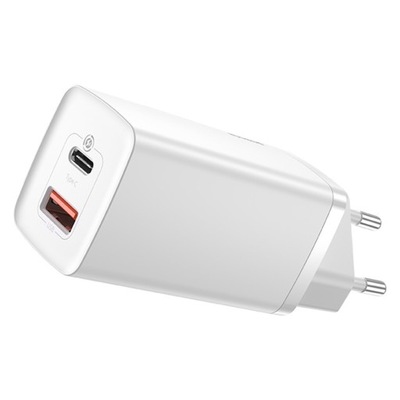 Baseus GaN2 Lite USB+USB-C 65W EU (biała)