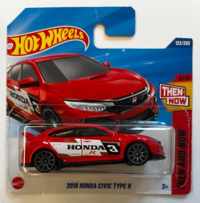 ミニカー Hot Wheels STH 2018 HONDA CIVIC typeR Hot Wheels 2018 Honda Civic Type R 4/10 2023 DŁUGA KARTA