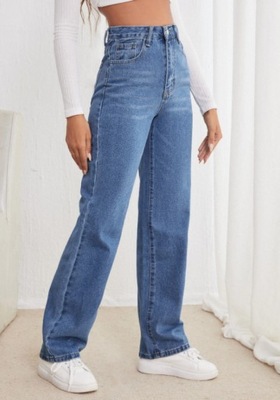 SHEIN SPODNIE JEANSOWE NIEBIESKIE CASUAL 38 1VBG