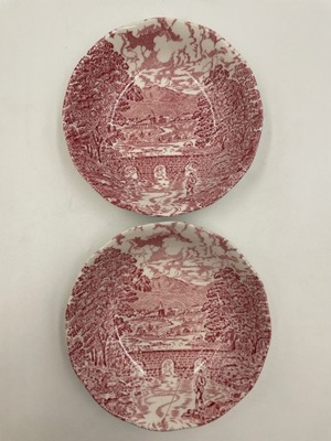Zestaw angielskich kolekcjonerskich talerzy porcelanowych 2szt