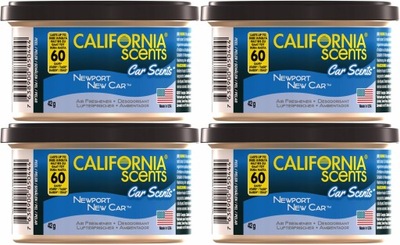 4X CAJA ZAPACHOWA CALIFORNIA CAR SCENTS NEWPORT NUEVO CAR 42G  