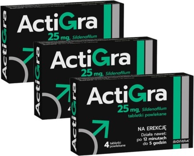 Actigra sildenafil lek potencja 25mg 3 x 4 tab