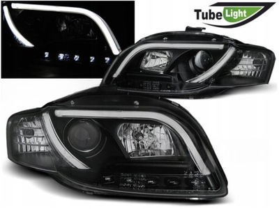 FAROS REJILLAS PARA AUDI A4 B7 DE 2004 PARA 2008 ROKU DIODO LUMINOSO LED TUBE BLACK  