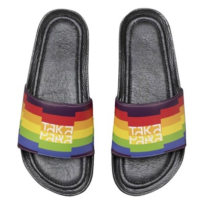 KLAPKI SKÓRZANE MĘSKIE 46 KUBOTA PREMIUM ELEGANCKIE TĘCZOWE LGBT+ 46