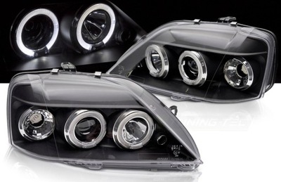 Лампы передние фары dacia logan 04-08 angel eyes black фото №1