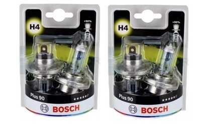 BOSCH PLUS +90% WIĘCEJ ЛАМПИ ЛАМПОЧКА H4 12V 60/55W - КОМПЛЕКТ 4 ШТ.