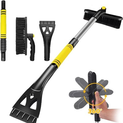 RASPADOR ESCOBILLA TELESCÓPICO PARA AUTO SZYBY,2W1 AMARRILLO RASPADOR 64-80CM  