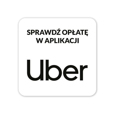 Naklejka Sprawdź Opłatę do taksówek taxi UBER