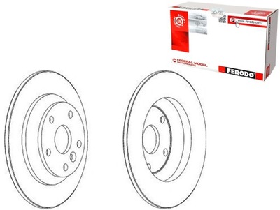 КОМПЛЕКТ ТОРМОЗНИЙ ДИСК ШАЛЬМІВНИХ [FERODO]