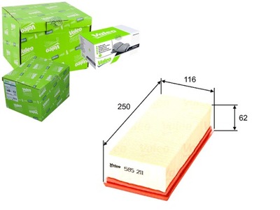 VALEO ФІЛЬТР ПОВІТРЯ MA4611 1350900501 1500A045