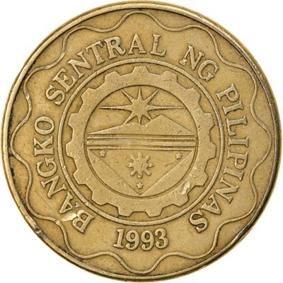 Moneta, Filipiny, 5 Piso, 2005, EF(40-45), Mosiądz