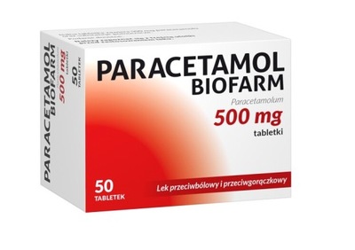 Paracetamol 500mg Biofarm lek przeciwbólowy 50 tab