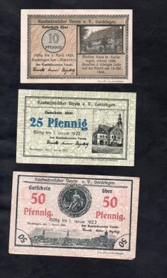 KOLEKCJA NIEMCY -- Gardelegen Kaufmännischer Verein -- 1922 rok, 3 sztuki