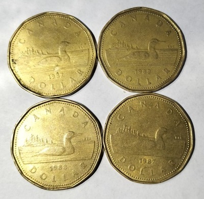 Moneta Kanada 1 dolar 1987 1988 1989