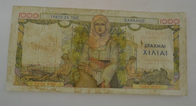 Grecja - banknot - 1000 Drachm - 1935 rok