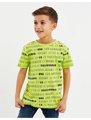 GEORGE Threadboys t-shirt neon w napisy 110-116 SALE