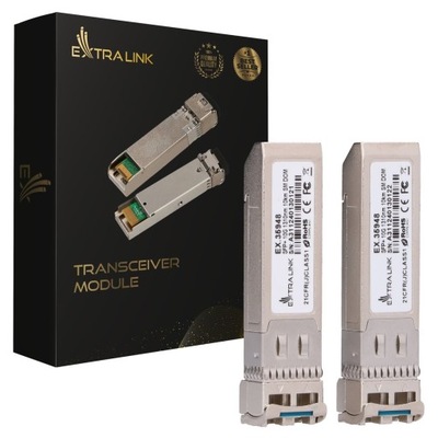 Extralink Sfp+ 10G 2-Pack | Moduł Sfp+ | 10Gbps, Lc/upc, 1310Nm, 10Km, Sing