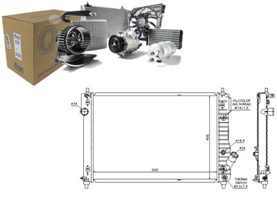 Nis61687 радиатор двигателя chevrolet aveo / kalos фото №1